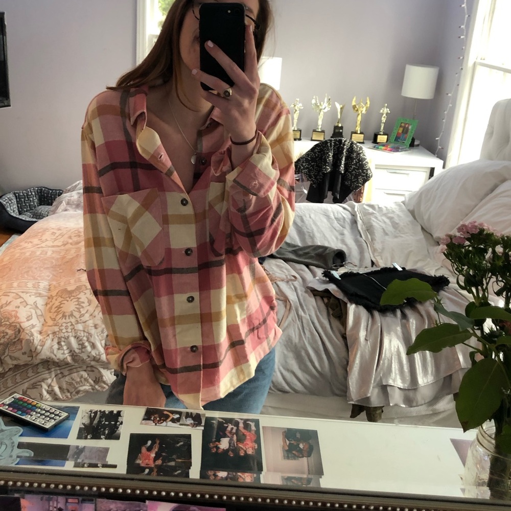Pink plaid flannel